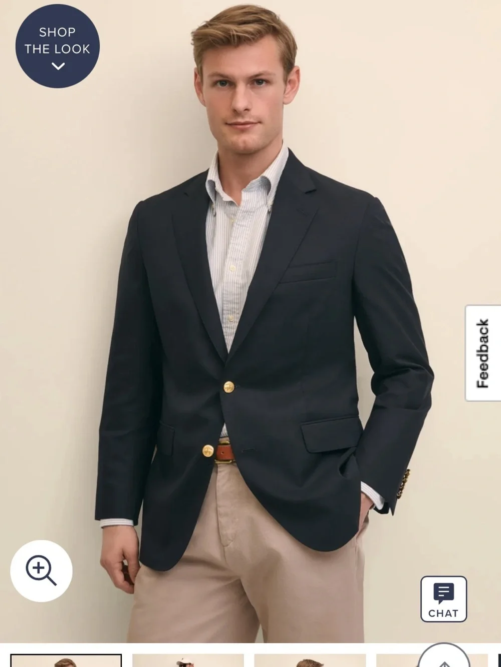 Brooks Brother Blazer 43R Men's Navy Blazer with Gold Buttons